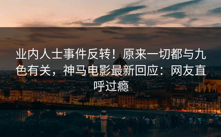 业内人士事件反转!原来一切都与九色有关,神马电影最新回应:网友直呼过瘾