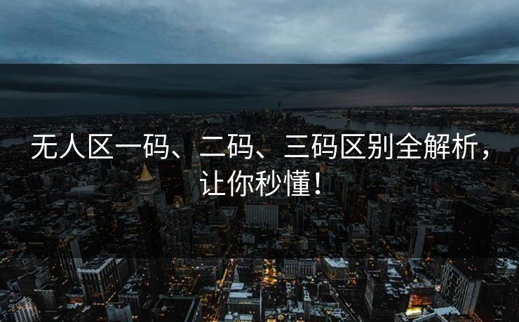 无人区一码、二码、三码区别全解析，让你秒懂！