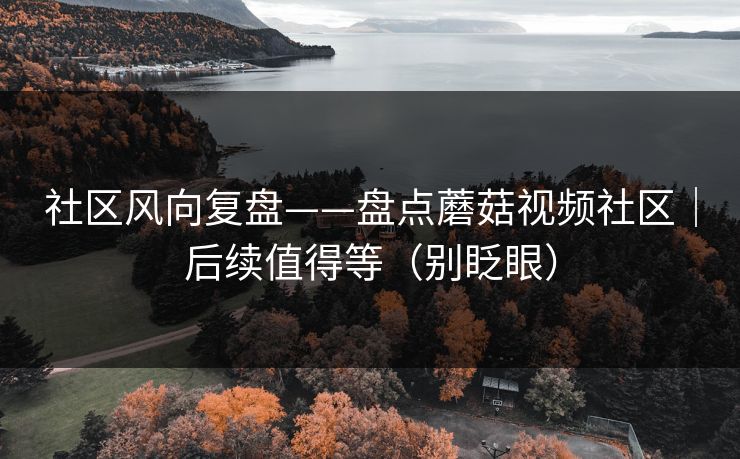 社区风向复盘——盘点蘑菇视频社区|后续值得等(别眨眼)